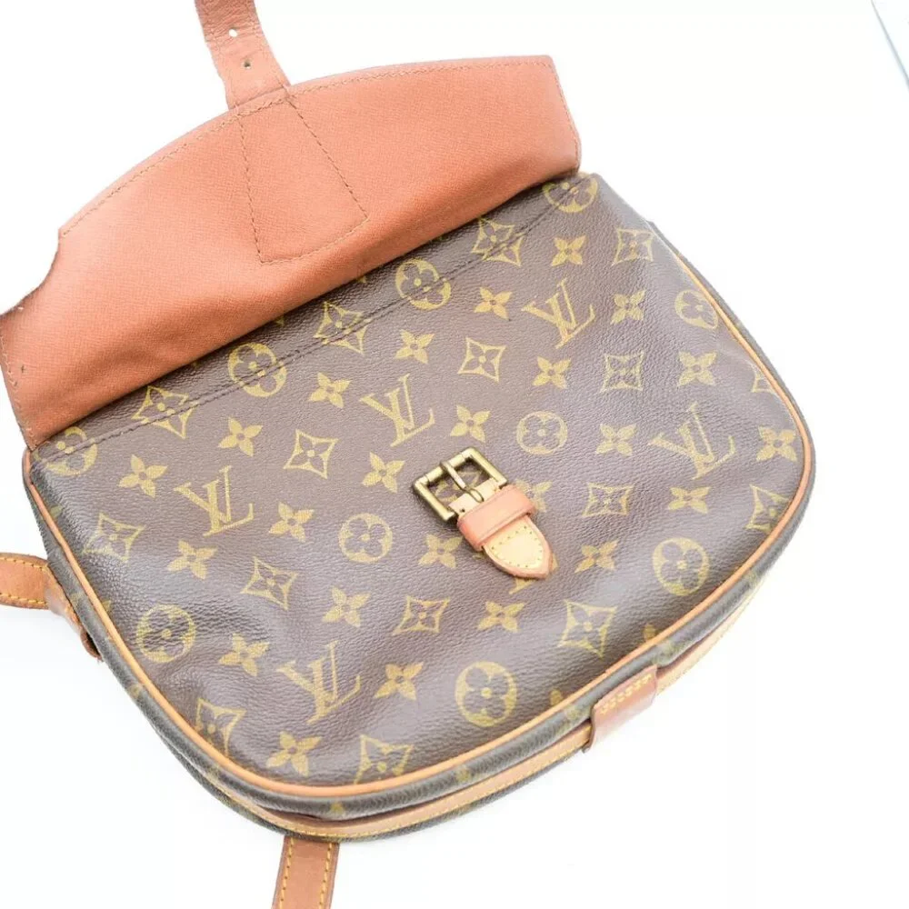 LOUIS VUITTON Jeune Fille GM Shoulder Bag Monogram Leather Brown M51225 33YE563